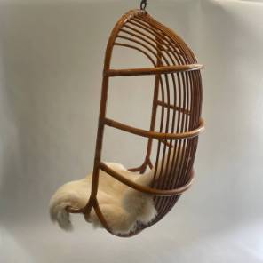 A  Wicker & Cane Hanging Chair